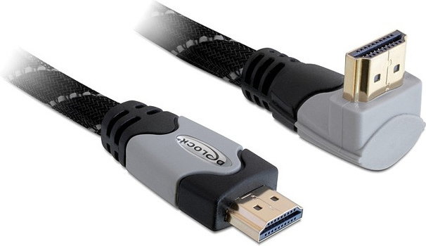 Delock KABEL HDMI-HDMI PREMIUM KĄTOWY GÓRA GRAY SZNUR 1M 82993