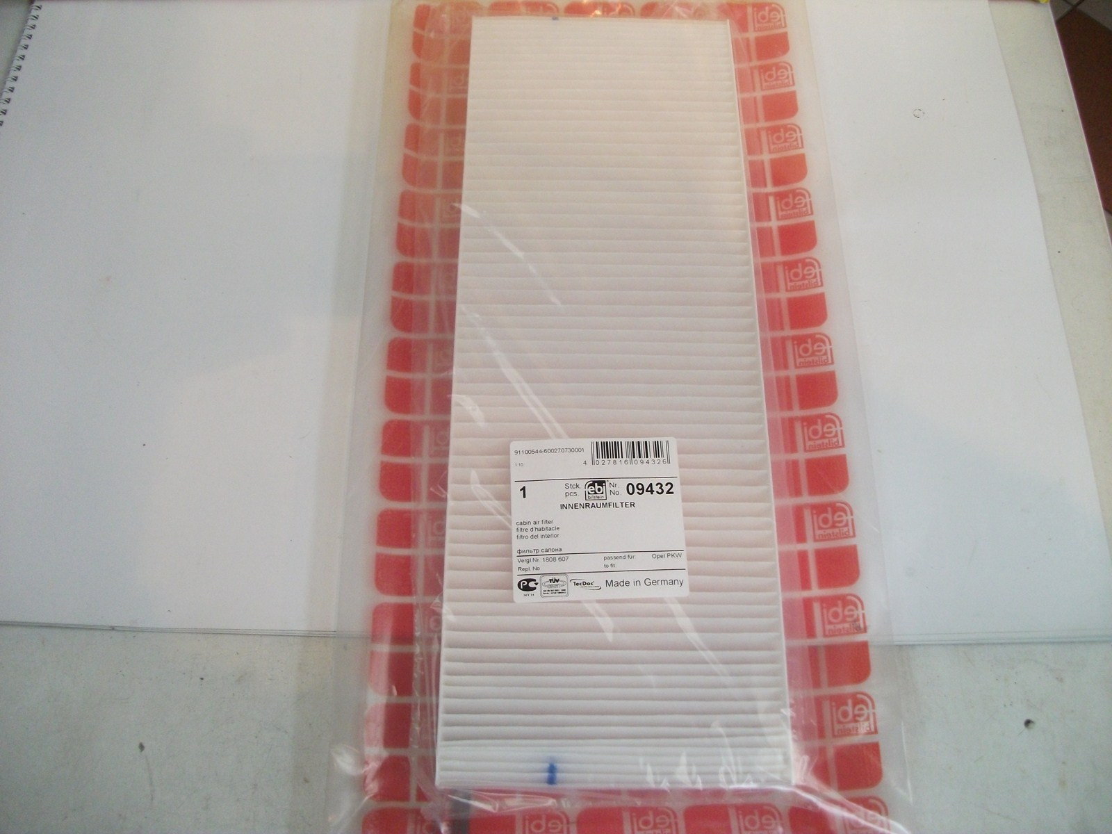 FEBI 09432=K1009 FILTR KABINOWY Opel Vectra B 10/95-> CENA 22 PLN,09432,K1009,CU