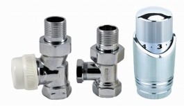 Invena Komplet termostatyczny prosty 1/2 cala chrom