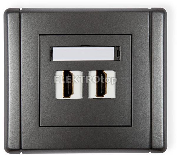 Karlik Gniazdo Podwójne HDMI grafitowy 11FHDMI-2