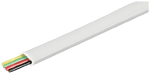 Wentronic 4-żyłowy telefoniczny kabel płaski 100 m szpula Biały/biały 93305
