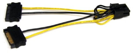 STARTECH.COM Startech.COM SATPCIEX8ADP 15 cm SATA Power na 8-stykowe gniazdo kart graficznych PCI Express Power Cable SATPCIEX8ADP