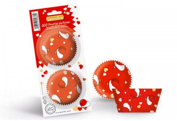 Guardini Papilotki do muffinek w serca 200szt 15680 czerwony 8006043156805