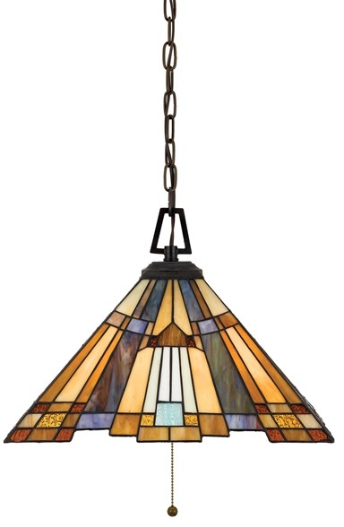 Elstead Lighting Lampa wisząca witrażowa TIFFANY INGLENOOK QZ/INGLENOOK/P/A -