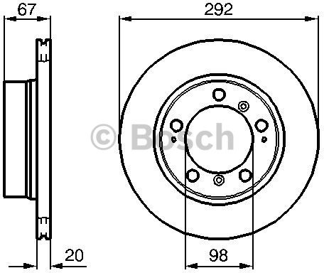 BOSCH Tarcza hamulcowa tylna, 0 986 479 079  0986479079