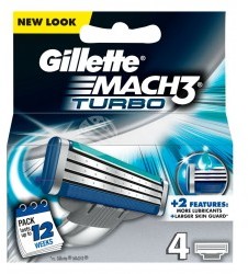 Gillette Mach 3 Turbo Manual HD M) wkład do maszynki do golenia 4 szt