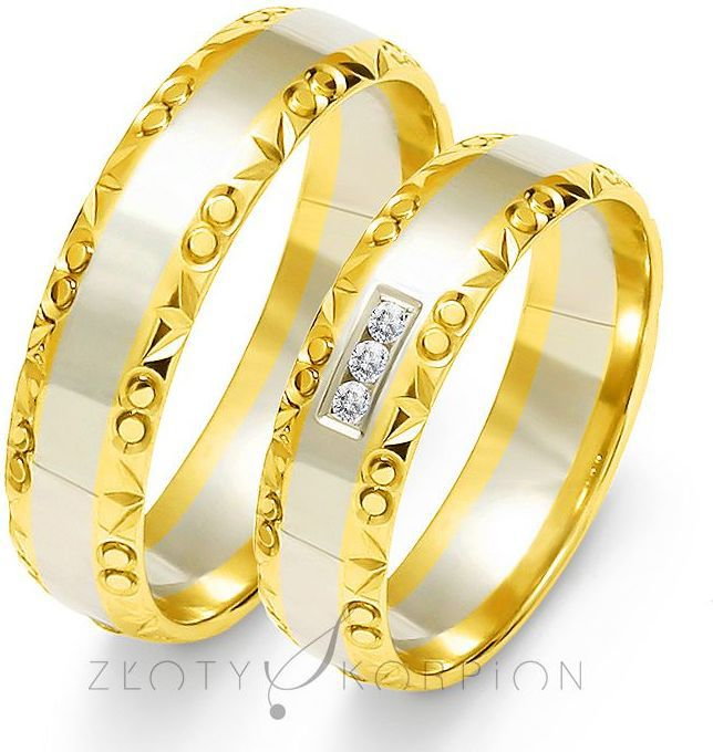 Złoty Skorpion Obrączki ślubne - wzór Au-OE196