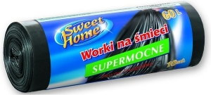 Sweet Home STELLA Worki na śmieci supermocne 60 l czarne 10 sztuk ST204