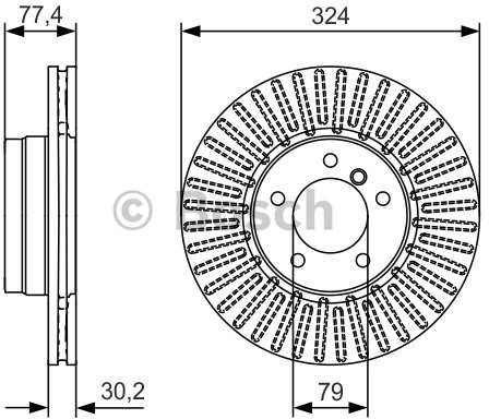 BOSCH Tarcza hamulcowa przednia, 0 986 479 D39  0986479D39