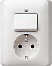 Gira Zestaw SCHUKO przełącz. Standard 55 biały 017603