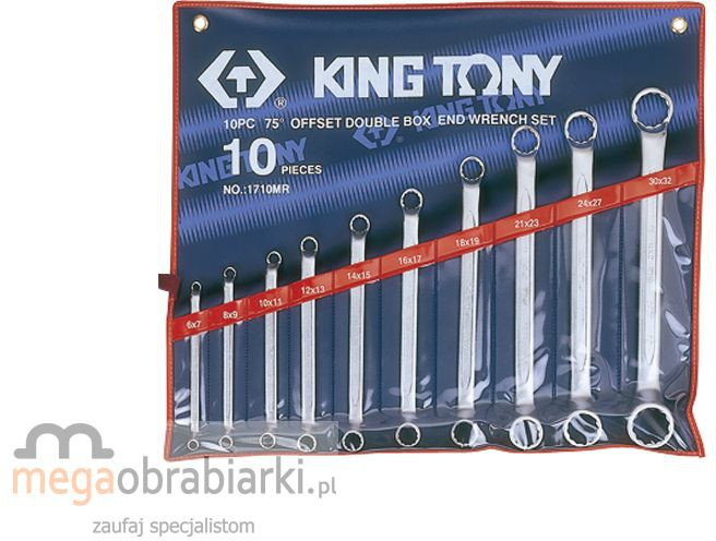 KING TONY Zestaw kluczy oczkowy odsadzonych 1710MR