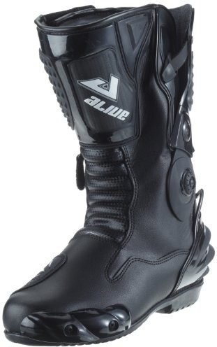 protectWEAR Protectwear Racing aliue wyścigowe buty motocyklowe, hydrofobowe, ze skóry, z nakładanymi twardymi ochraniaczami, czarny TS-006-43
