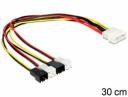 Delock Stromkabel Molex 4Pin - 4x 2Pin Lüfter St/St 0.30 m - 83343