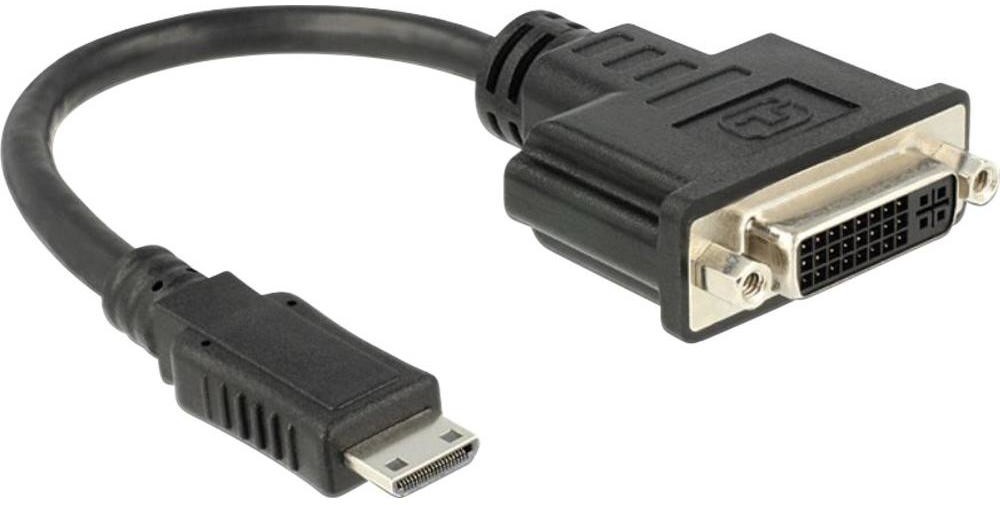 Delock Przejściówka adapter HDMI DVI 65564 [1x Złącze męskie mini HDMI 1x Złącze żeńskie DVI 29-pin] Wykonanie złącza proste