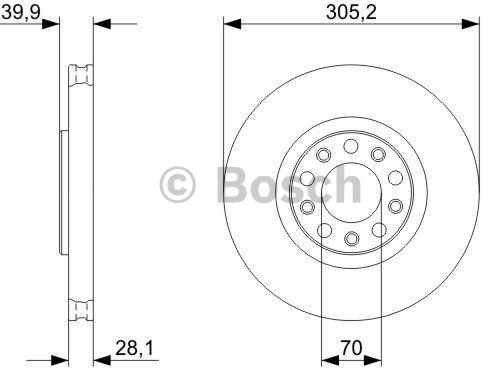 BOSCH Tarcza hamulcowa przednia, 0 986 479 293  0986479293