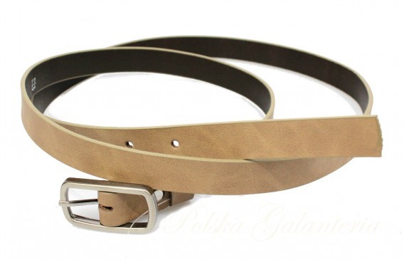 Complex Pasek Damski Skórzany Gładki PL) 20 mm CAPPUCINO Wąski