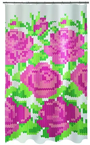 Spirella spirella 1018483 10.18483 zasłona prysznicowa tekstylna Penelope Rose/Green, 180 x 200 cm zasłona prysznicowa, poliester, 180 X 200 X CM