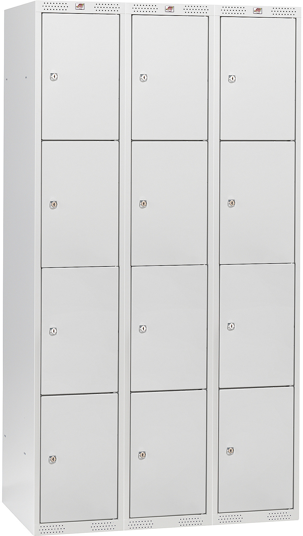 AJ Szafki osobiste 3 moduły po 4 skrytki w pionie 1740x900x550 mm szary 324053