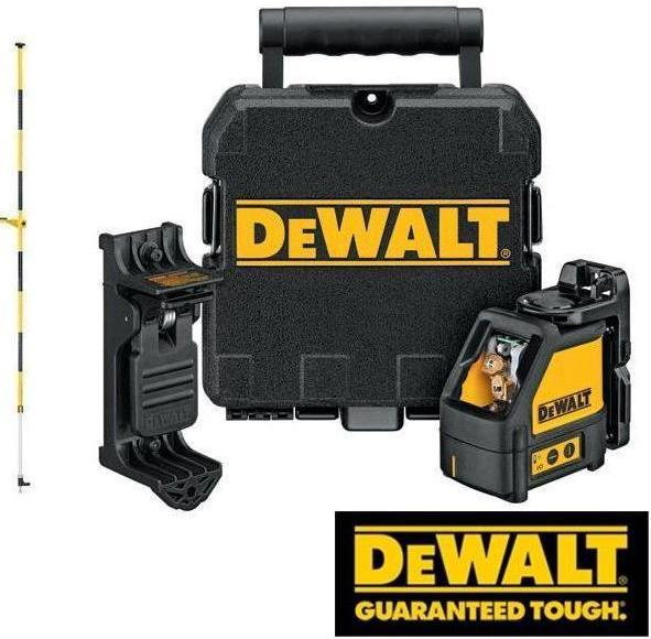 DeWalt Laser linowy samopoziomujący z tyczką rozporową z dokładnością +/-0,3 mm/ (DW088KPOL-XJ)