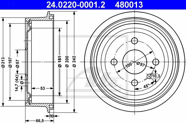 ATE BĘBEN HAM 24.0220-0001.2 OPEL ASTRA F 1.4 91-93, 1.6 94-98, 1.7D, 1.7TDS, 2.0 92-98 - Bezpłatny zwrot do 30 dni, największy wybór produktów. 24.0220-0001.2