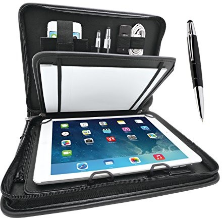 Wedo 587590101 Elegance organizer (do tabletu PC 24,6 cm (9,7 cala) do 26,7 cm (10,5 cala), w zestawie: Touch Pen, z uniwersalnym uchwytem) czarna 58 7590101