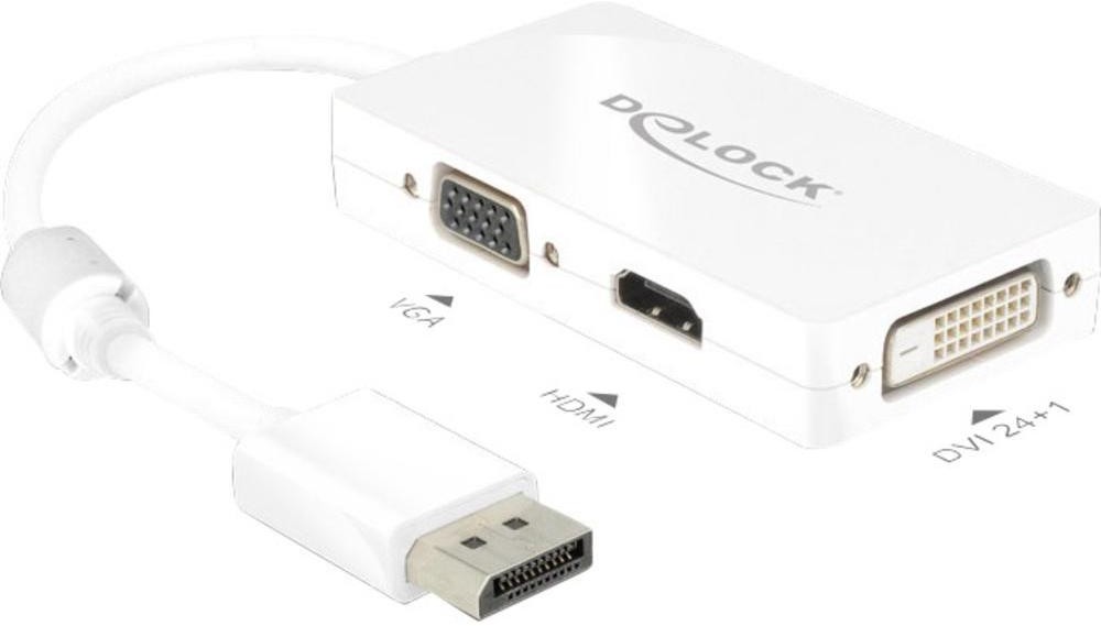 Delock Przejściówka adapter DisplayPort VGA HDMI DVI 62655 [1x Złącze DisplayPort 1x Złącze VGA HDMI DVI 25-pin]