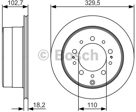 BOSCH Tarcza hamulcowa tylna, 0 986 479 R15  0986479R15