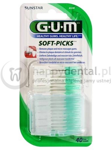 Sunstar GUM Butler Soft-Picks (632) 40szt. REGULAR - wyjątkowo elastyczne wykała