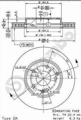 BREMBO Tarcza hamulcowa 09.8411.10