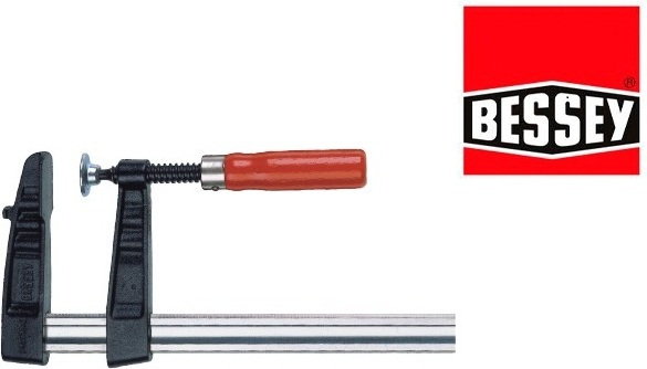Bessey ścisk śrubowy wzmocniony z długą szyną TGK, z rękojeścią drewnianą