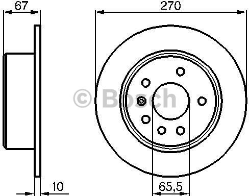BOSCH Tarcza hamulcowa tylna, 0 986 478 267  0986478267