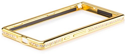 Huawei icues Ascend P6 aluminiowe Strass Bumper Rose chromowana z aluminium z kamieni strasu wpuszczonymi + folia ochronna na wyświetlacz