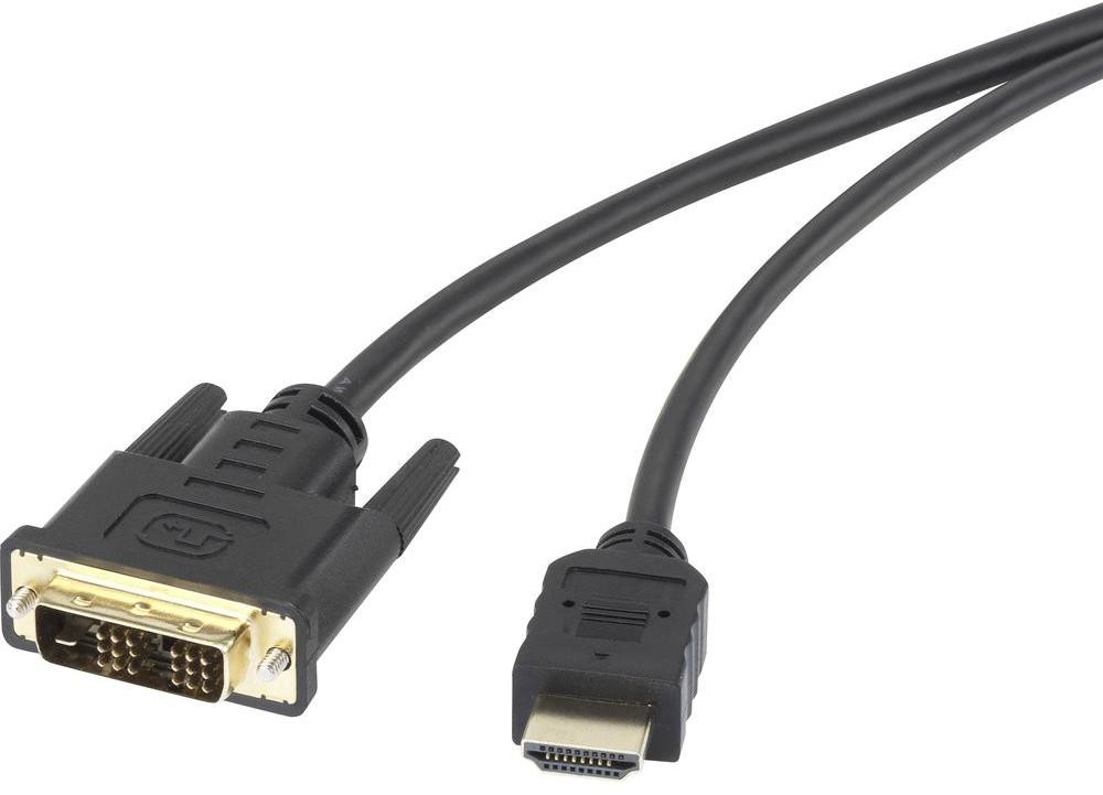 Renkforce Kabel HDMI DVI Renkforce 1404073 [1x Złącze męskie HDMI 1x Złącze męskie DVI 18+1-pin] 5 m czarny