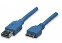 Techly Kabel USB A męski - micro-B męski1 m Niebieski 305243