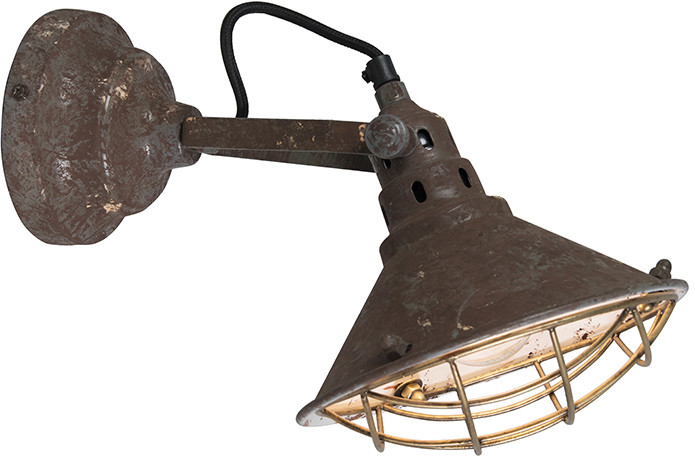 QAZQA Vintage lampa ścienna i sufitowa brązowa uchylna - Barrack