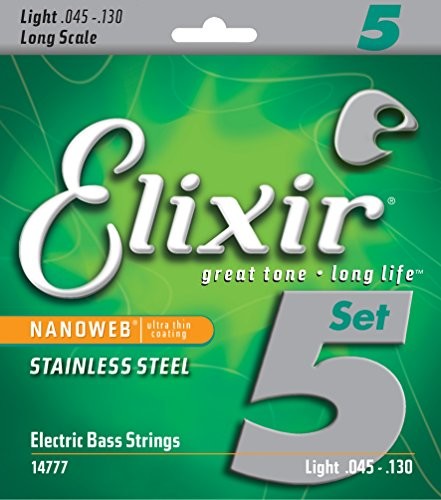 Elixir 14777 struny Electric Bass 5 Medium  Light B Stainless Steel nanoweb Coating E14777