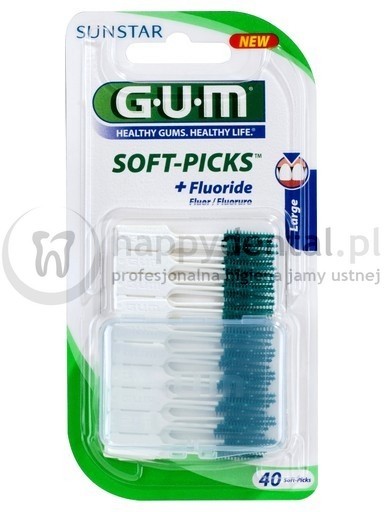 Sunstar GUM Butler Soft-Picks (634) 40szt. LARGE - wyjątkowo elastyczne wykałacz