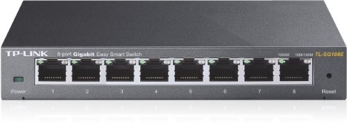 TP-Link TL-SG108E Gigabit Easy Smart Switch 8-portowy przełącznik (porty 10/100/1000M RJ45, bez wentylatora, chłodzenie pasywne) TL-SG108E