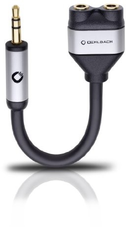 Oehlbach OEHLBACH i-Connect J-Jack AD Mobiler Y-Adapter, na 2 X wtyk typu jack 3,5 MM, czarny 60021