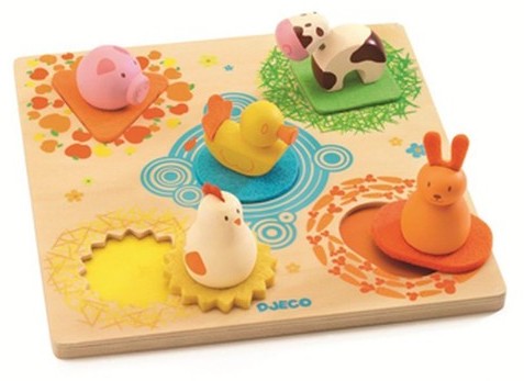 Djeco Puzzle drewniane układanka Zwierzątka z farmy