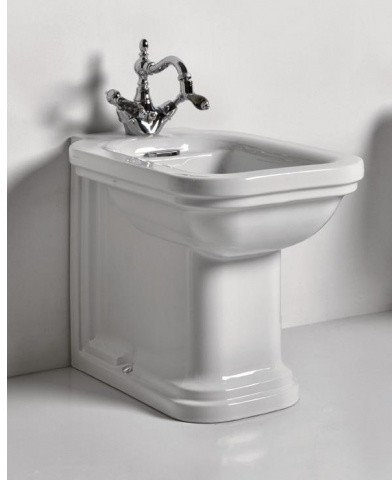 Kerasan Waldorf Czarny bidet stojący 55x37 cm z pierścieniem odpływu w kolorze B