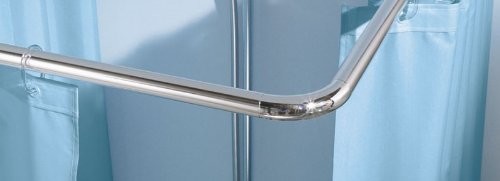 Kleine Wolke sztuki narożna do drążków do wieszania zasłony prysznicowej o średnicy 25 MM kolor chrom 16 cm 2 sztuka (3306101000)