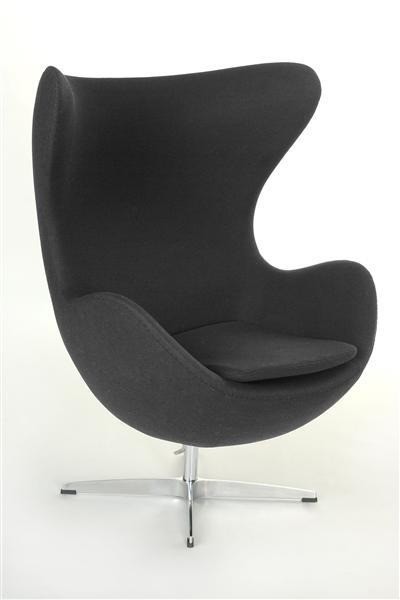 D2.Design Jajo Fotel inspirowany Egg kaszmir 78x66x106 cm ciemnoszary 18090 Kraków
