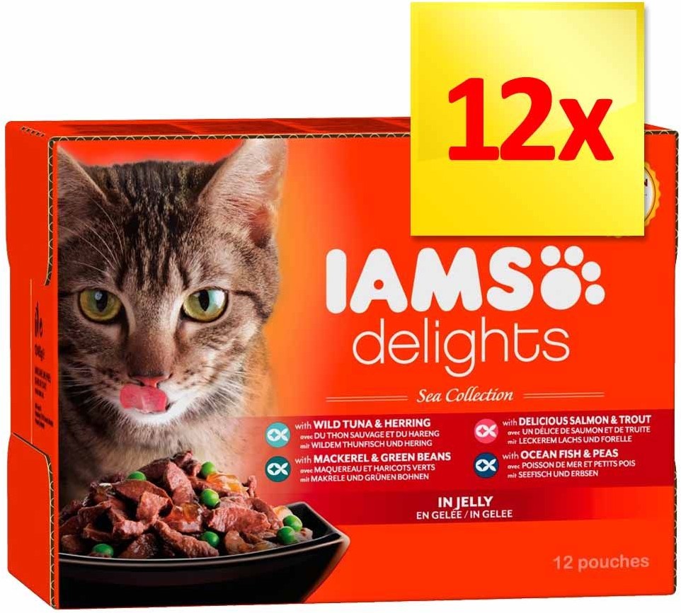 Iams Delights Adult Rybne smaki 24 x 85 g Rybne smaki w sosie