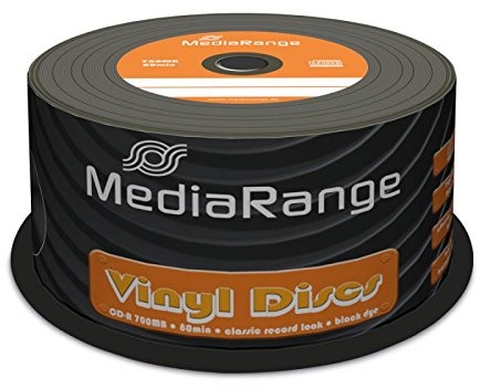 MediaRange mr225 nagrywania i nośników pamięci CD-R 700 MB/80min Disc winylowa z Dye (Burning Side) cake50 Czarny 4260283111435