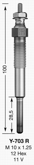 NGK ŚWIECA ŻAROWA Y-703R 3782  NGK Y-703R