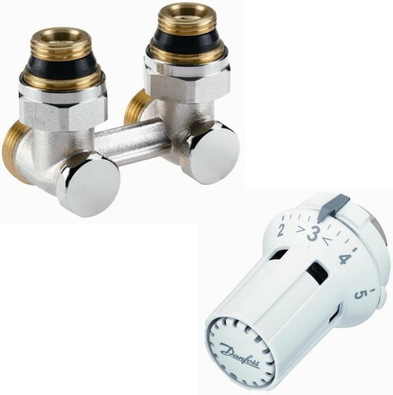 Danfoss Zawór grzej / Zestaw DUO M30x1,5 (RAW-K + RLV-KS) 013G5139