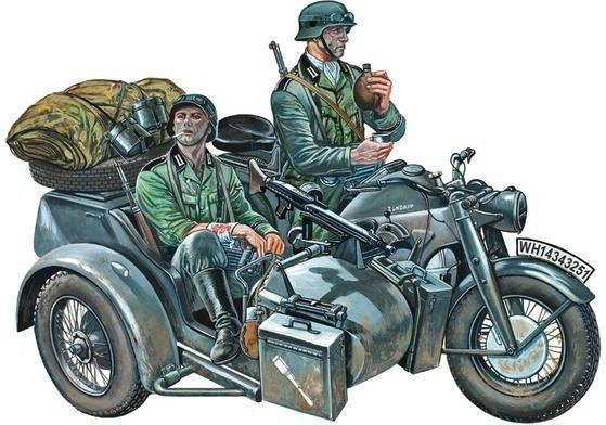 Italeri Motocykl Zundapp KS750 z wózkiem bocznym 0317