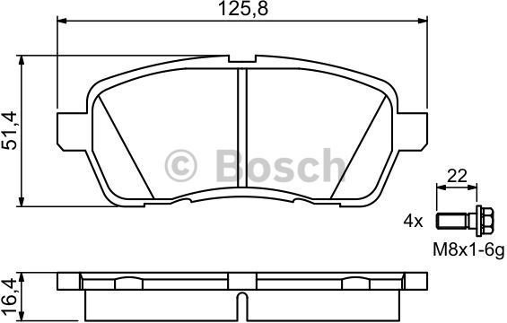 Bosch Zestaw klocków hamulcowych, hamulce tarczowe 0 986 494 195