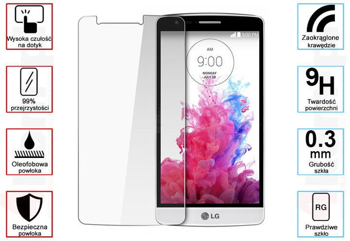 Szkło hartowane H9 do LG G3 S Beat 865